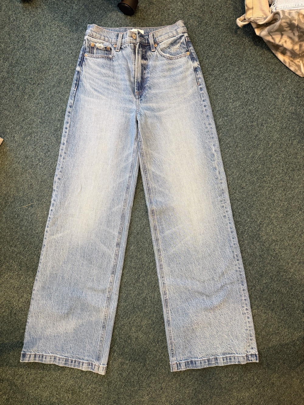 pistola Light Wash High-Rise Wide Leg Jeans